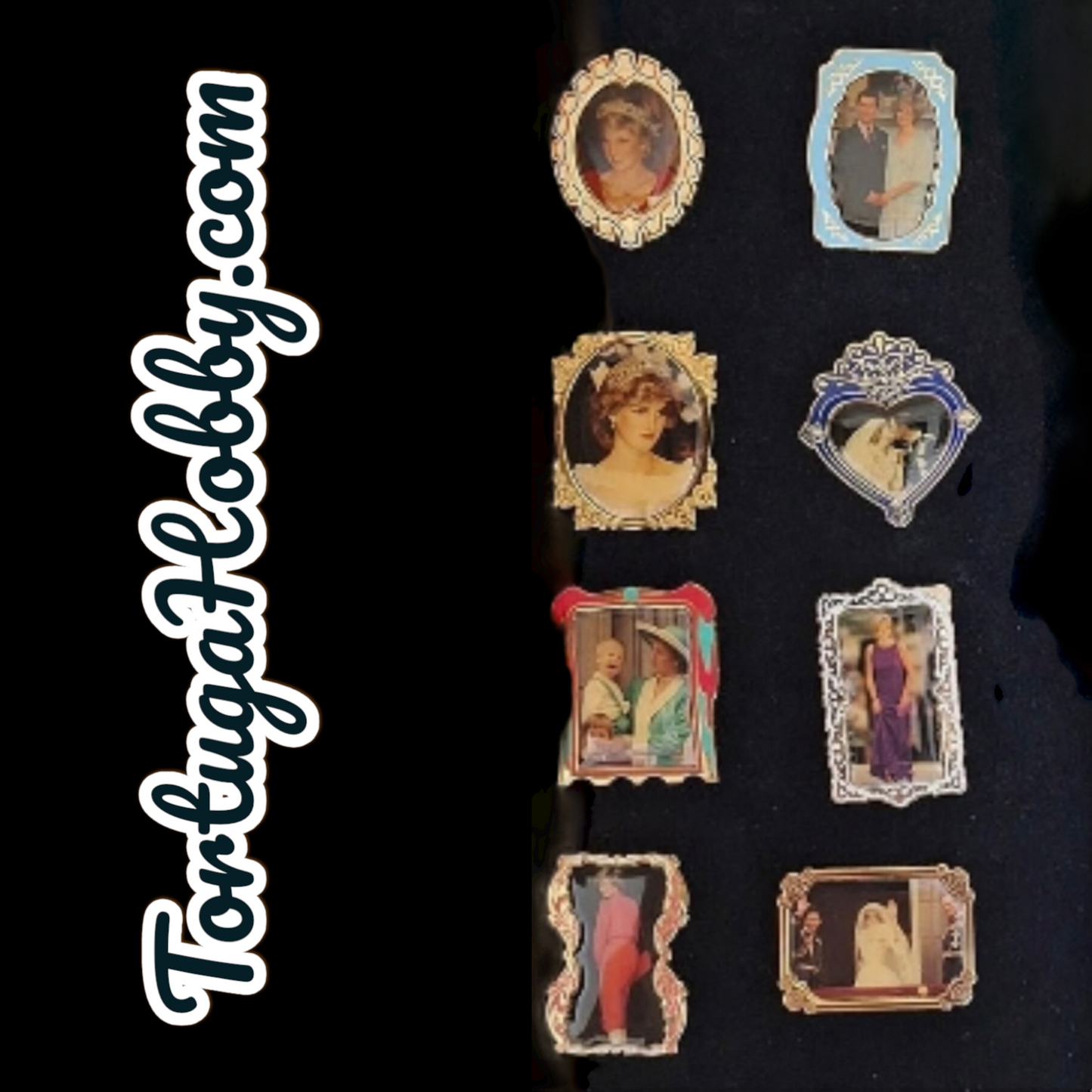1980 - Beautiful Princess Diana 32 Pin Collection with Wooden Case