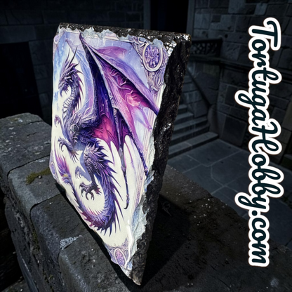 One Of A Kind Dragon Artwork On Slate Artwork & 20oz Tumbler - Unique - Only 1