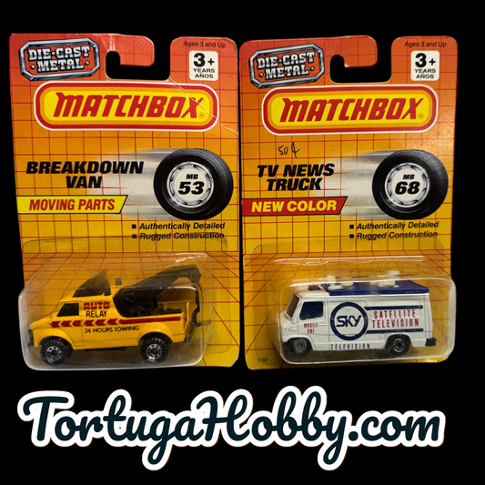 1990 - Matchbox TV News Truck and Breakdown Truck