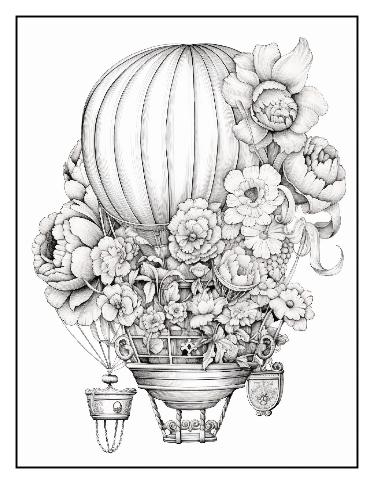 Coloring Book - Hot Air Balloon Bouquets