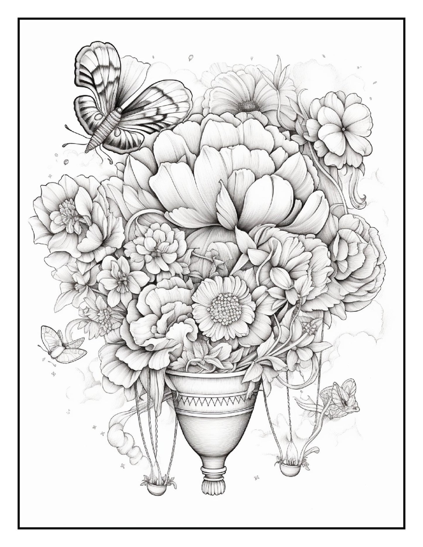 Coloring Book - Hot Air Balloon Bouquets