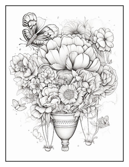 Coloring Book - Hot Air Balloon Bouquets