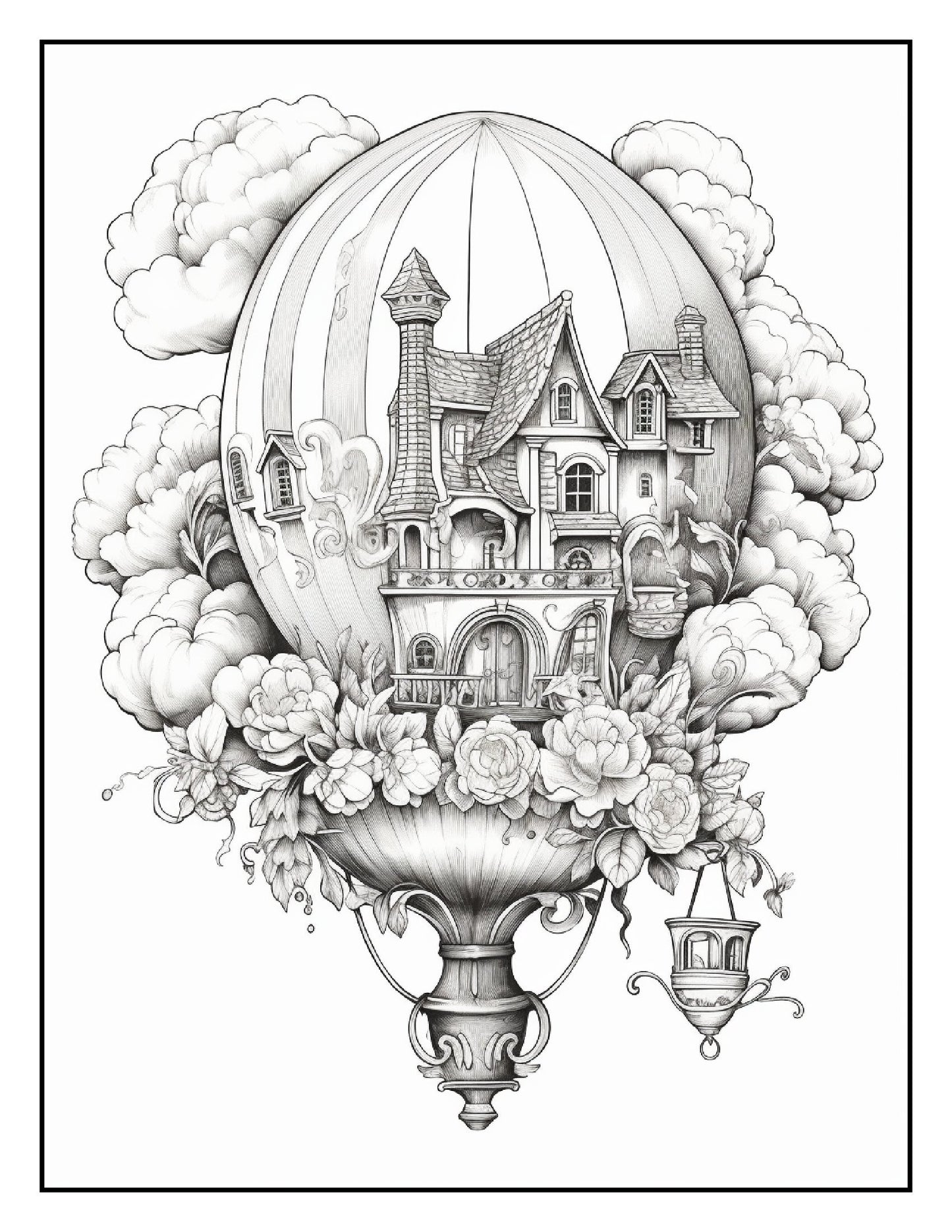 Coloring Book - Hot Air Balloon Bouquets