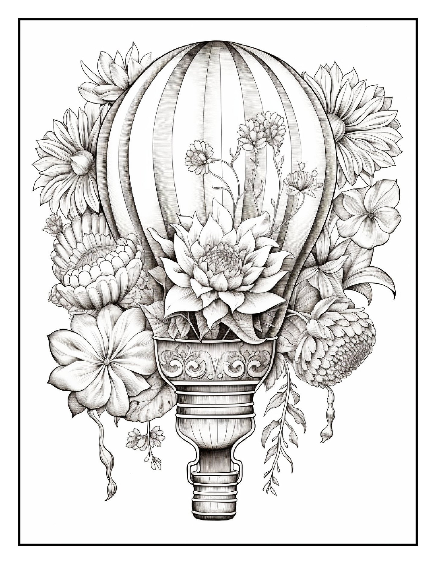 Coloring Book - Hot Air Balloon Bouquets