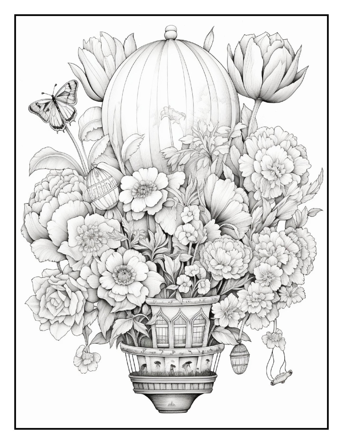 Coloring Book - Hot Air Balloon Bouquets