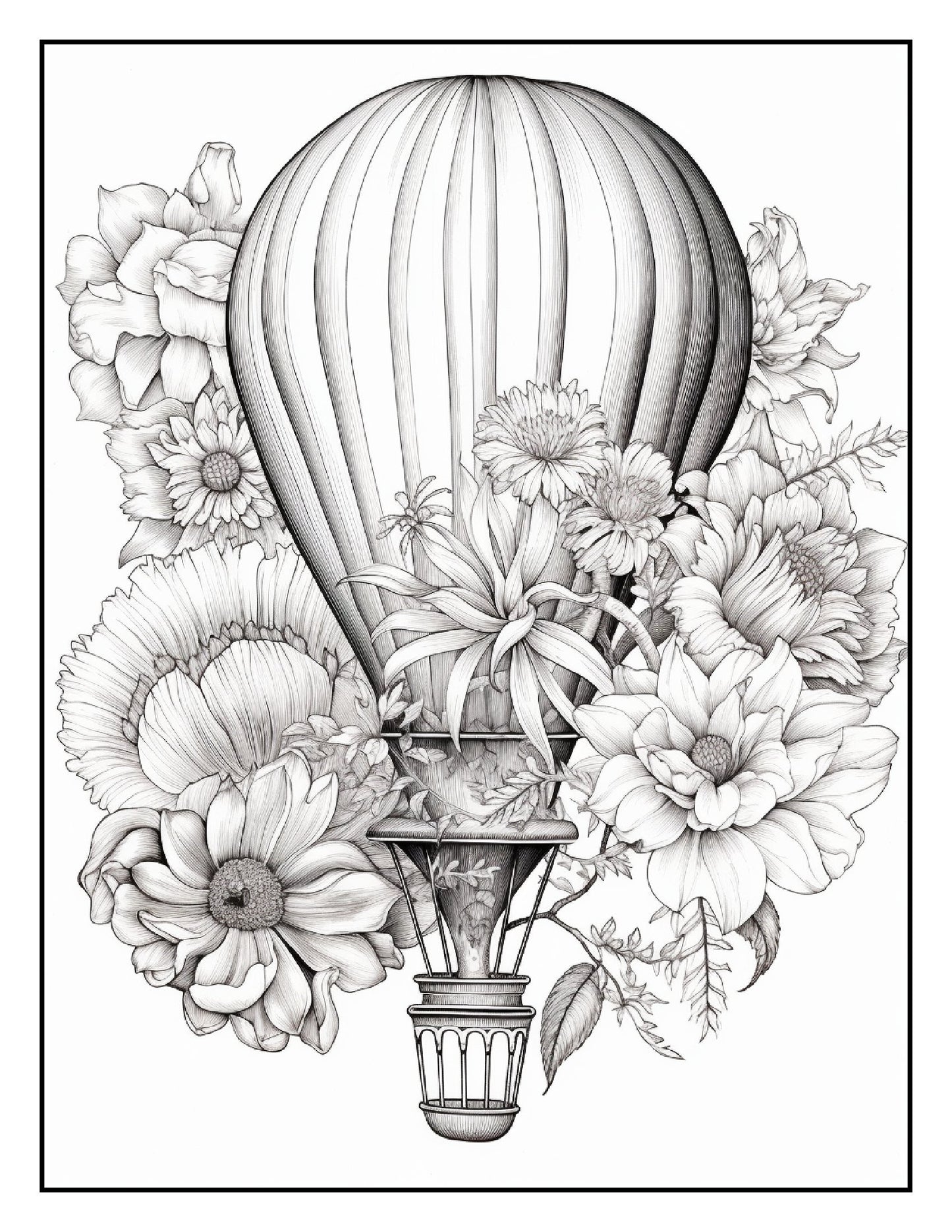 Coloring Book - Hot Air Balloon Bouquets