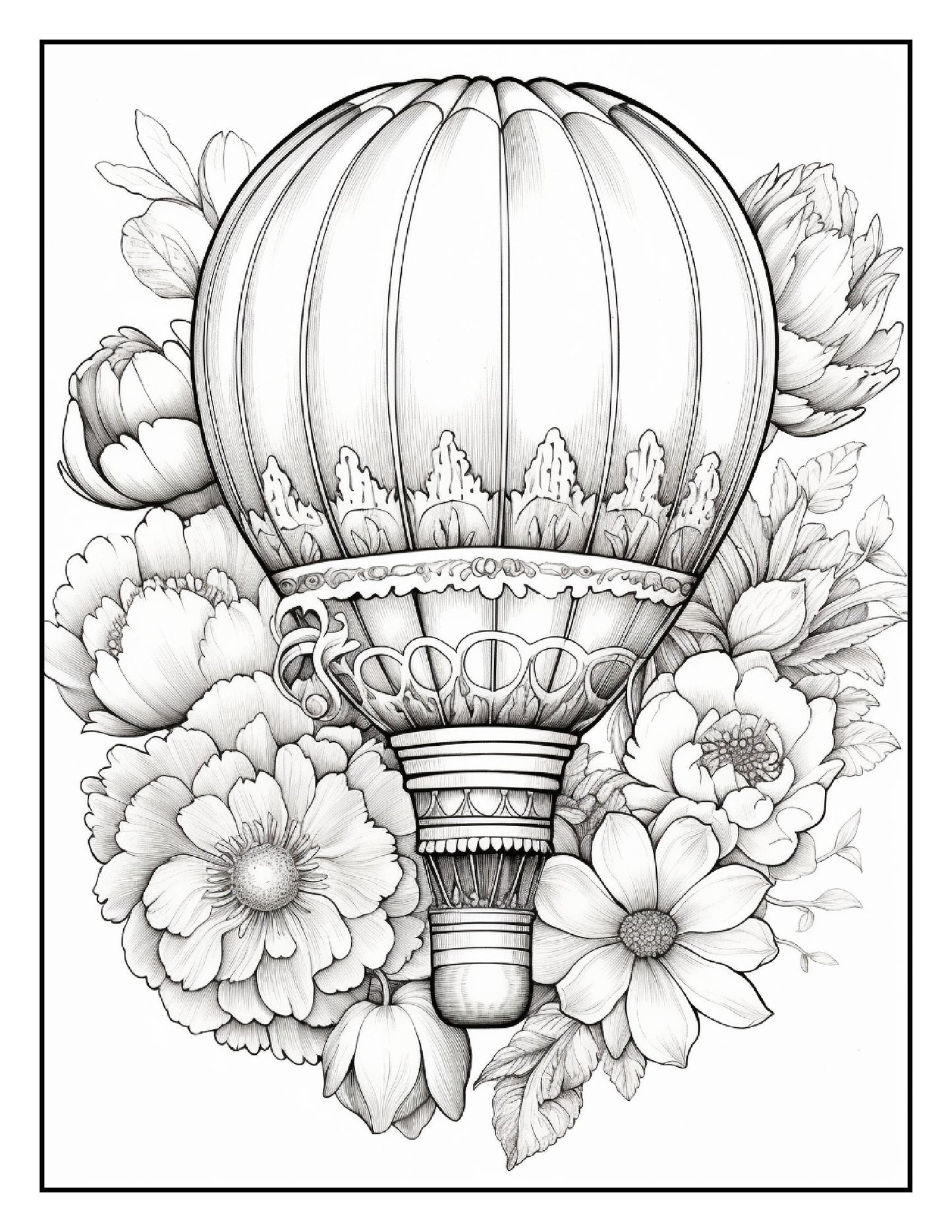 Coloring Book - Hot Air Balloon Bouquets