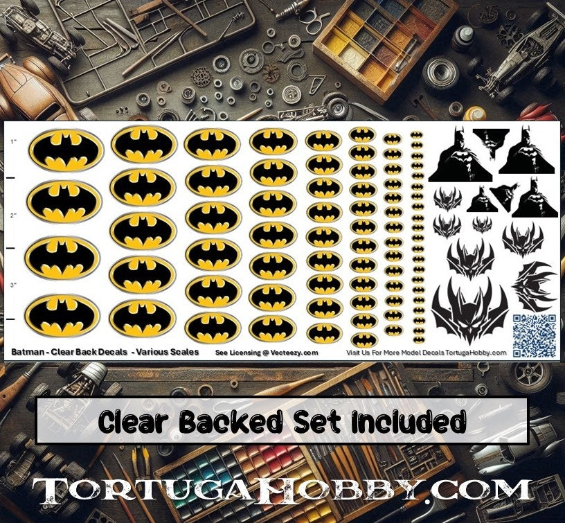 Decals - Batman - Water Slide Decals - 1:64/1:24/1:18 Scale