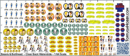 Decals - Beavis & Butthead - Water Slide Decals 1:24 Scale-1:18 Scale
