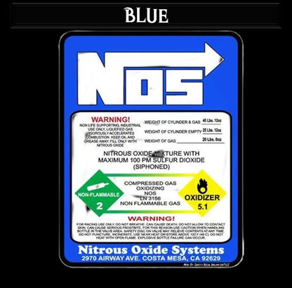 NOS Bottle Nitrous Oxide Racing Label Decals Stickers