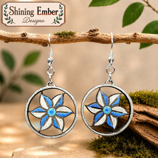 Blossom Hand-Painted Wood Earrings