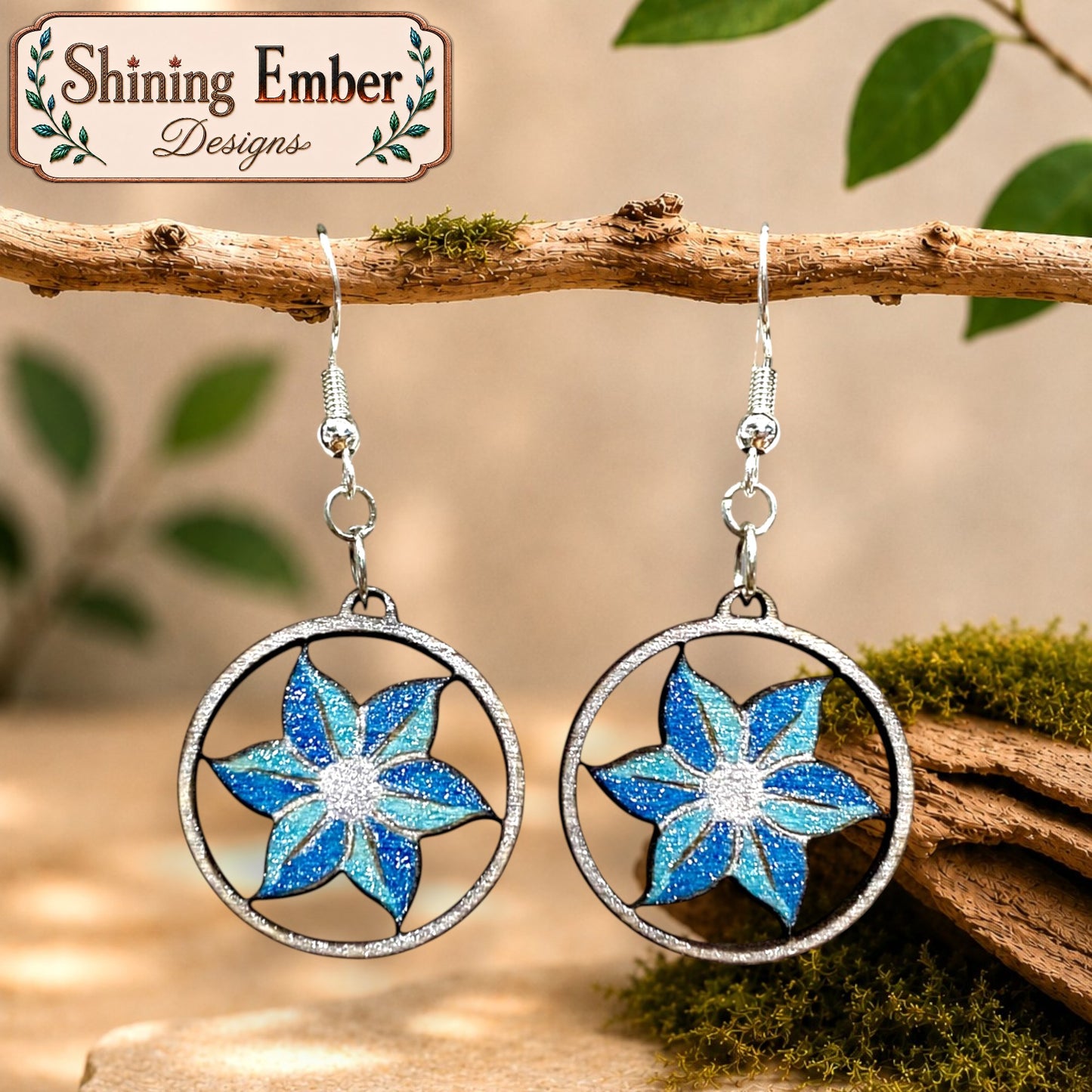 Blossom Hand-Painted Wood Earrings