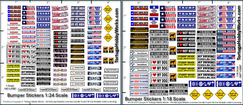 Sca Decals Decals - Bumper Stickers - White Water Slide Decals - 1:24 or 1:18 Sca ...