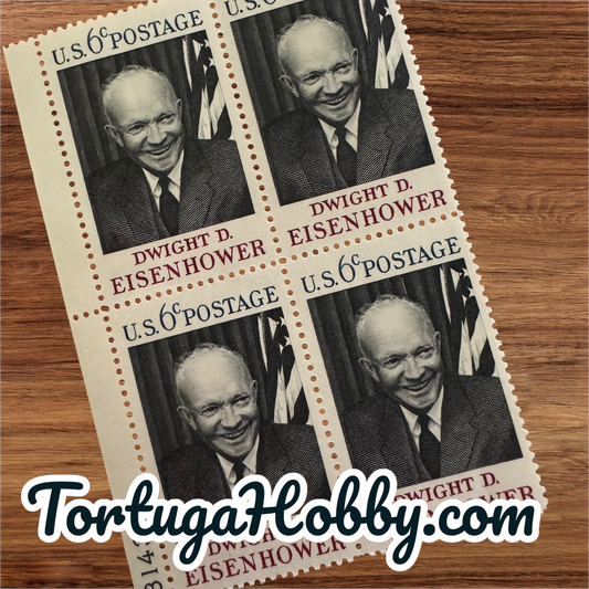 1969 -  Dwight D Eisenhower - Scott #1383 - 6 Cent Stamp X4