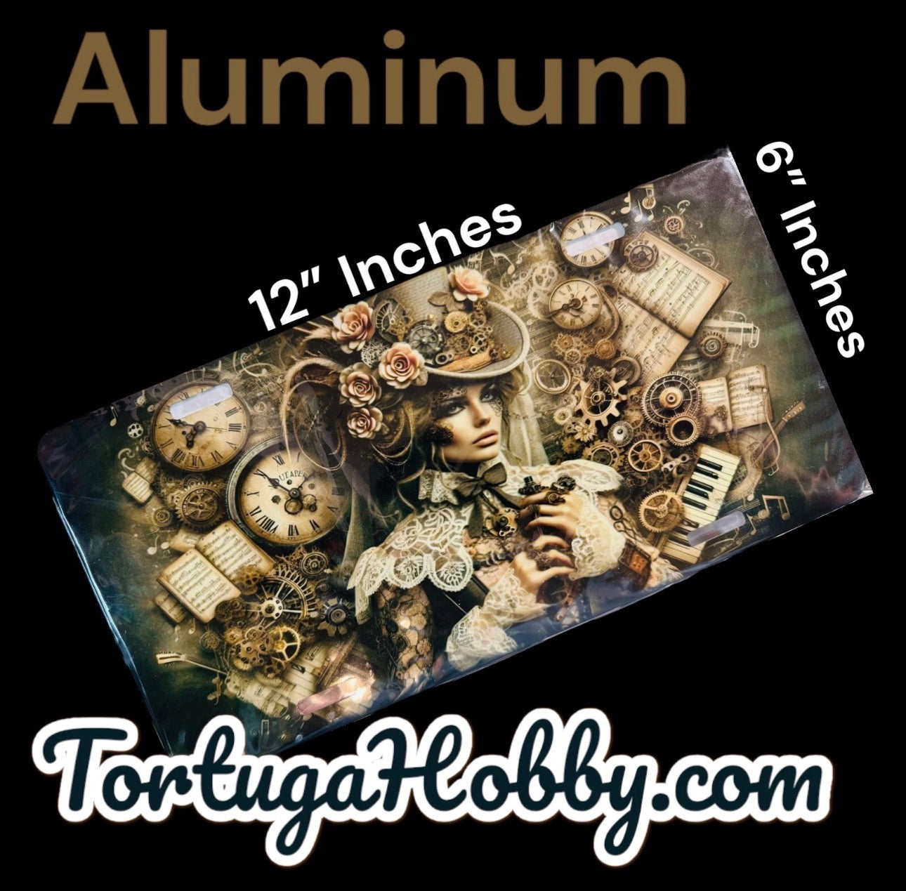 Plates - The Timekeeper Exclusive Art - Front License / Vanity Plate - Steampunk Artwork