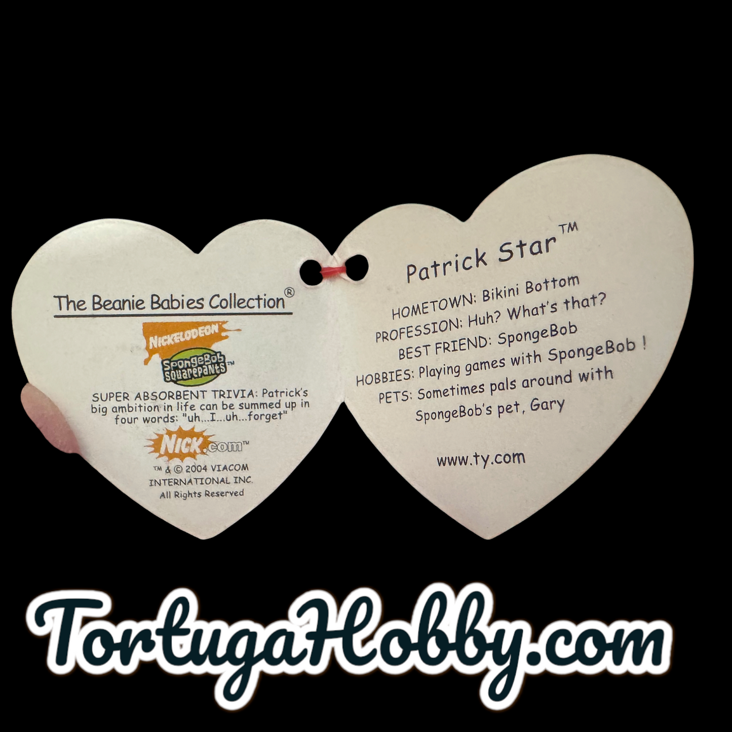 2004 - Ty Beanie Baby- SpongeBob Patrick Star Best Day Ever Bikini Bottom Nickelodeon