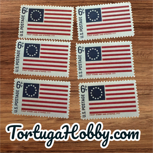 1968 - Five Stars and Stripes 1777 Flag - 6 Cent Stamp - Scott #1350