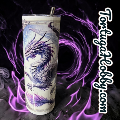 One Of A Kind Dragon Artwork On Slate Artwork & 20oz Tumbler - Unique - Only 1