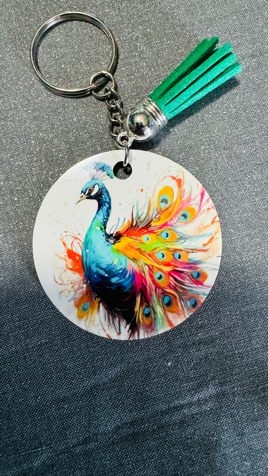 Keychain - Peacock Artisan Keyring Keychain - Unique Gift Idea