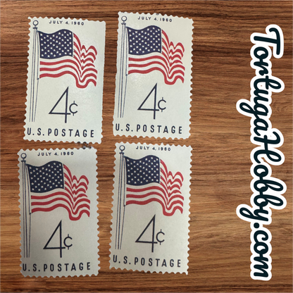 1960 - U.S. State Flag First Print With 50 Stars - Scott #1153 - 4 Stamps