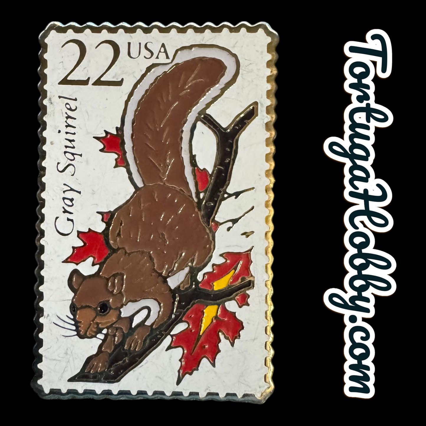 USPS Postage Stamps Pin Set - Gray Squirrel