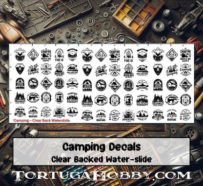 Outdoorsy Water Slide Decals - Models, Derby Cars and other Hobby Projects