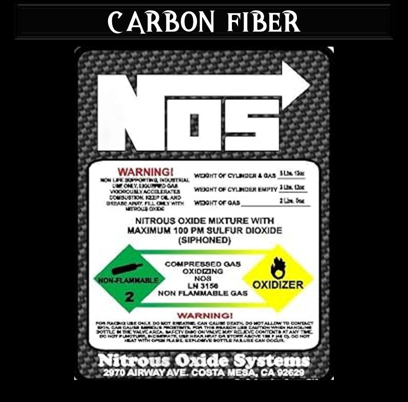 NOS Bottle Nitrous Oxide Racing Label Decals Stickers
