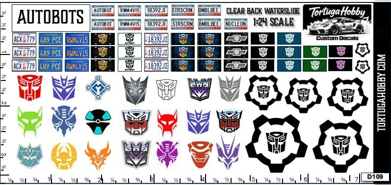 Autobots Decals - Great for Models, Derby or Other Projects