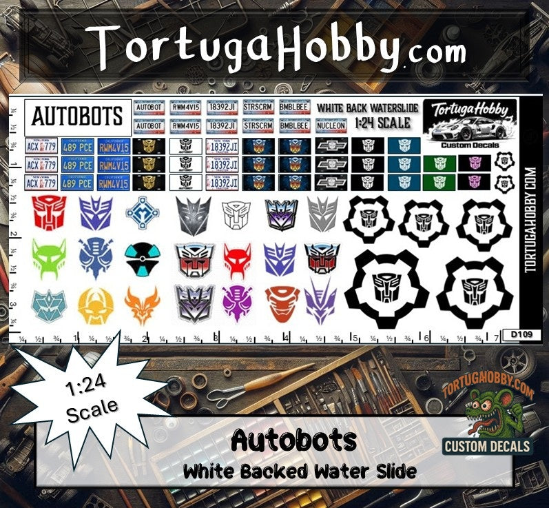 Autobots Decals - Great for Models, Derby or Other Projects