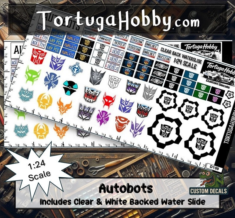 Autobots Decals - Great for Models, Derby or Other Projects