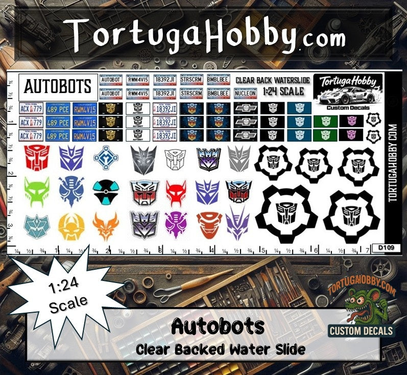 Autobots Decals - Great for Models, Derby or Other Projects