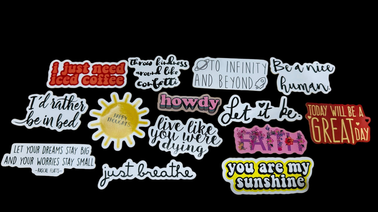 25 Be Inspirational - Positive Motivational and Inspirational Stickers for Laptops, Water Bottles, Skateboards, Lockers and More