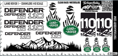 1:10 Scale Land Rover I - Rock Crawler Sponsor Decals - Waterslide Decals