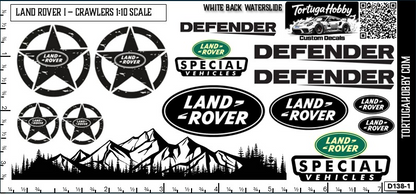 1:10 Scale Land Rover I - Rock Crawler Sponsor Decals - Waterslide Decals