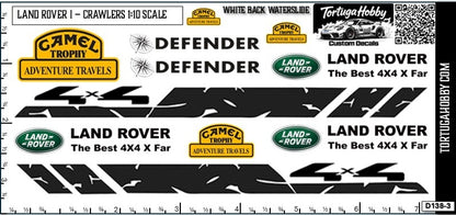 1:10 Scale Land Rover I - Rock Crawler Sponsor Decals - Waterslide Decals