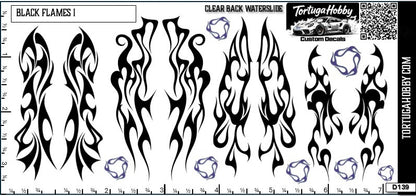 Black Flames I - Waterslide Decals for Your favorite Hobby, Models Derby