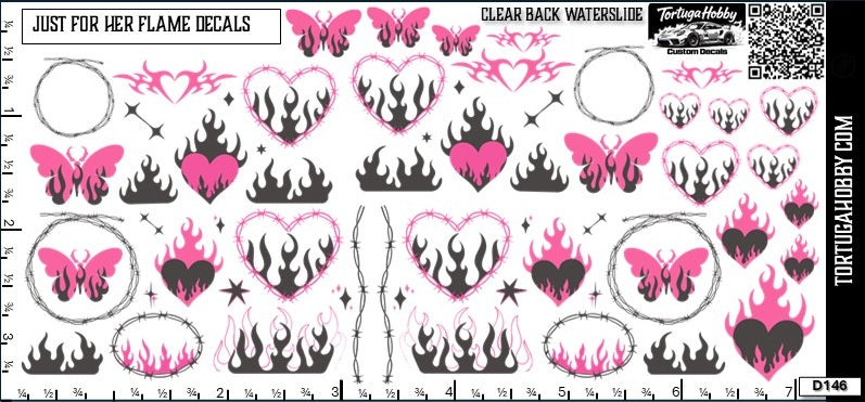 Flames for Her - Waterslide Decals for Your favorite Hobby, Models Derby