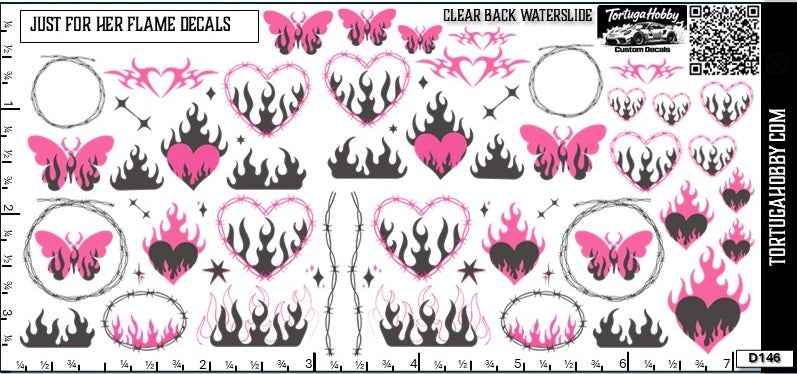 Flames for Her - Waterslide Decals for Your favorite Hobby, Models Derby