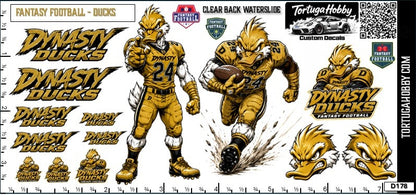 Fantasy Football - Dynasty Ducks - Waterslide Decals for Your favorite Hobby
