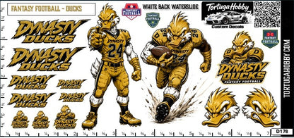 Fantasy Football - Dynasty Ducks - Waterslide Decals for Your favorite Hobby