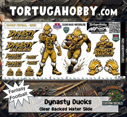 Fantasy Football - Dynasty Ducks - Waterslide Decals for Your favorite Hobby