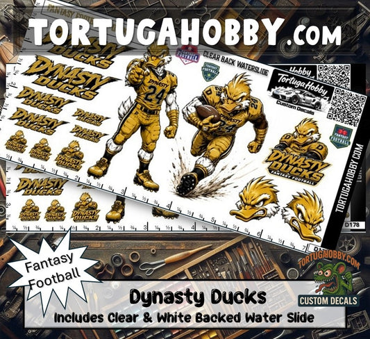 Fantasy Football - Dynasty Ducks - Waterslide Decals for Your favorite Hobby