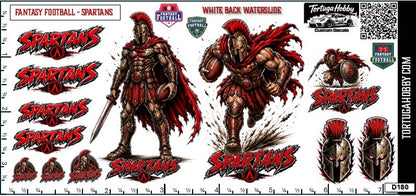 Fantasy Football - Spartans - Waterslide Decals for Your favorite Hobby