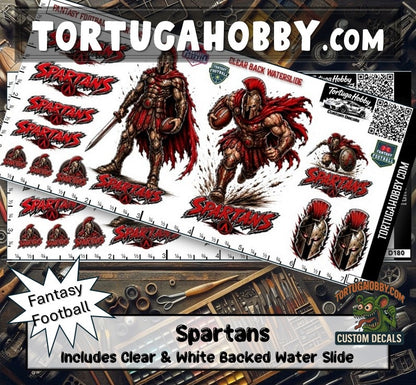 Fantasy Football - Spartans - Waterslide Decals for Your favorite Hobby
