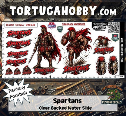 Fantasy Football - Spartans - Waterslide Decals for Your favorite Hobby