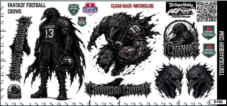 Fantasy Football - Crooked Crows - Waterslide Decals for Your favorite Hobby