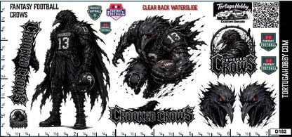 Fantasy Football - Crooked Crows - Waterslide Decals for Your favorite Hobby