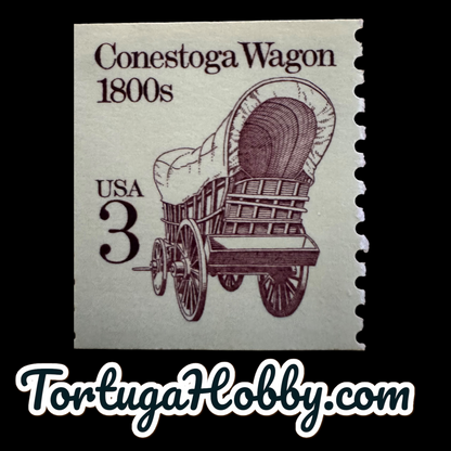 1988 - Conestoga Covered Wagon - Transportation Series - 3-Cent Stamp - 3 Stamps