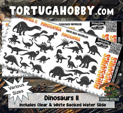 Dinosaur Decals - Models Cars & Derby, Craft Waterslide