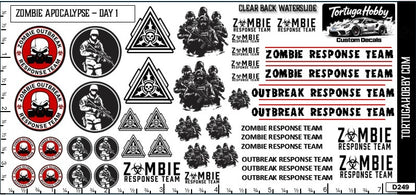 Zombie Apocalypse Waterslide Decals - Models Cars, Dioramas & Derby
